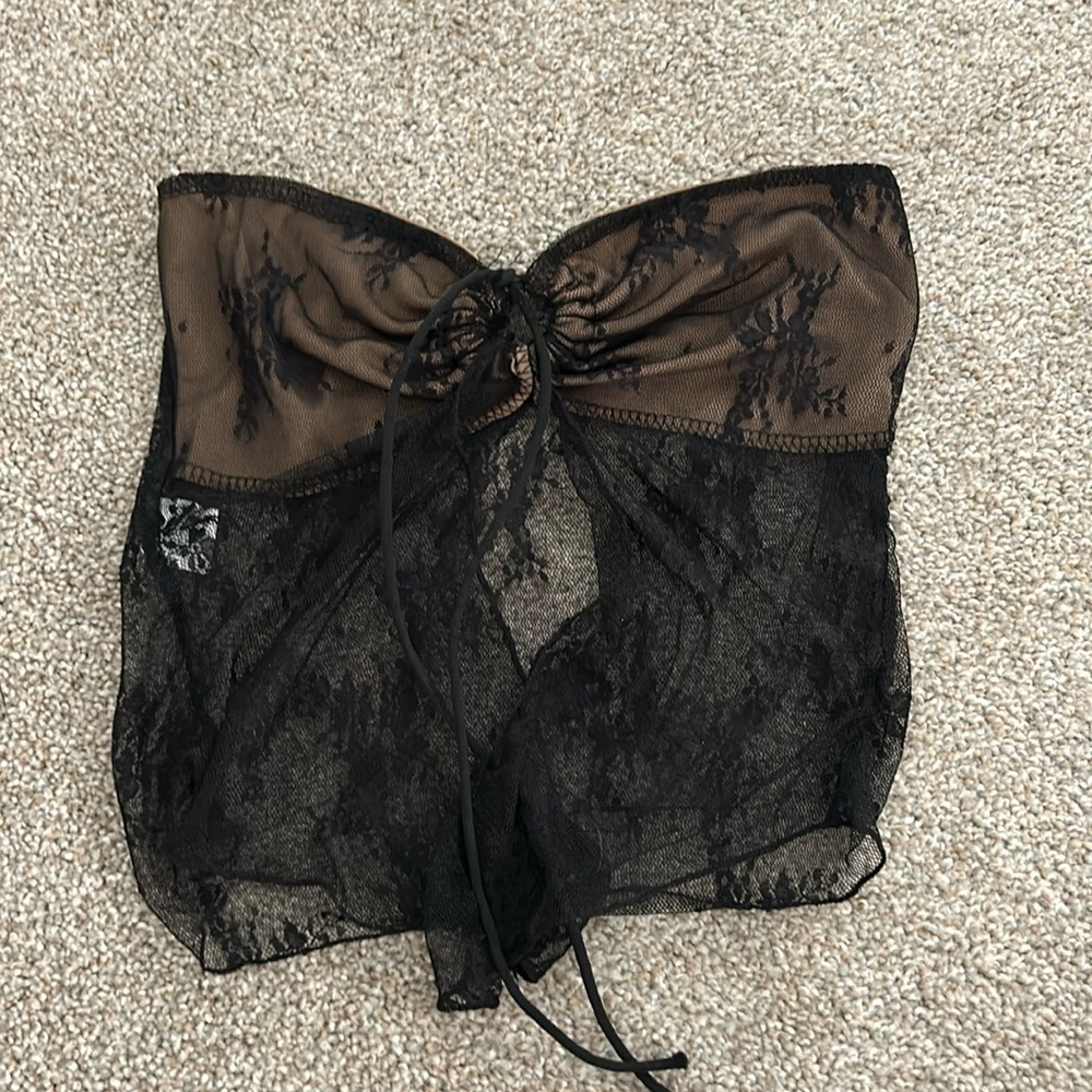 Black mesh top